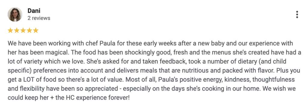 postpartum meal service